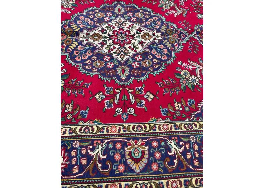 6'5" x 9'4" Vintage Persian Rug - F.J. Kashanian - Red - Red