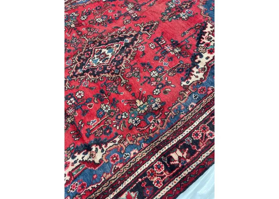 6'9" x 9'10" Vintage Persian Rug - F.J. Kashanian - Red - Red