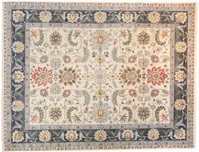 8'x10' Agra Rug - Ivory/Navy Blue - F.J. Kashanian - Blue