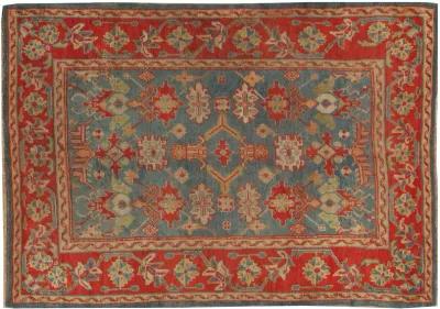 Turkish Oushak Rug - 6' X 9' - Red - Red