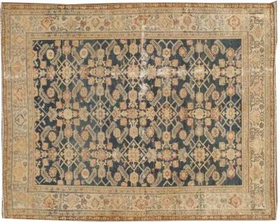 Slightly Distressed Malayer Rug 4'4 X 5' - Blue - Blue