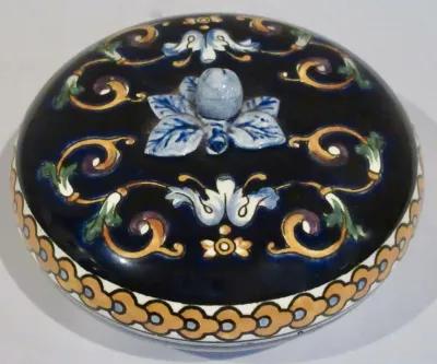 Gien French Faience Bon Bon Box - The Emporium Ltd. - Blue