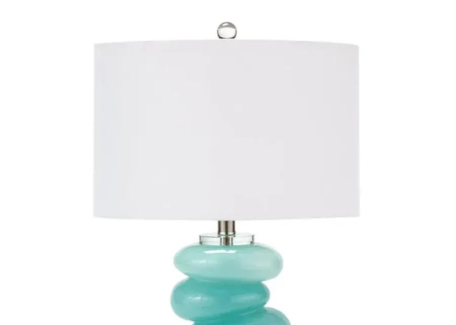 Stacked Pebble Table Lamp - Aqua - Regina Andrew