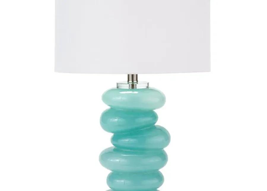 Stacked Pebble Table Lamp - Aqua - Regina Andrew