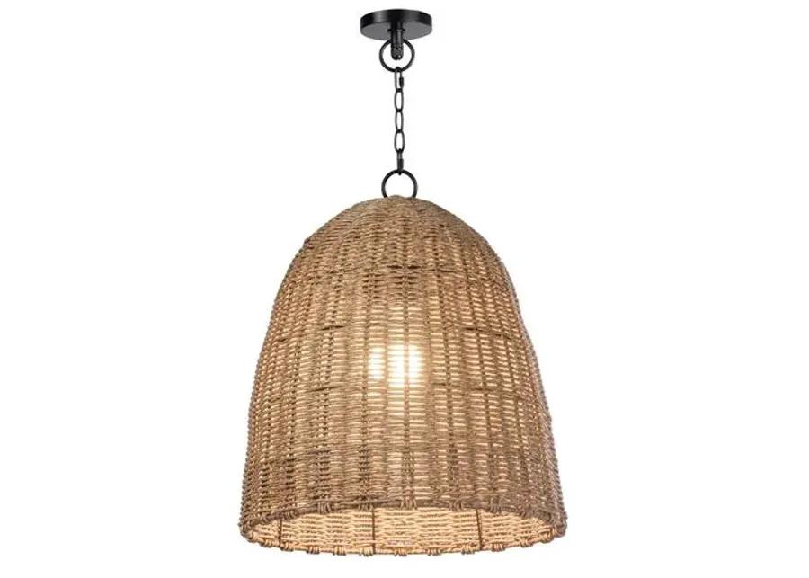 Coastal Living Beehive Small Outdoor Pendant - Natural - Regina Andrew - Beige