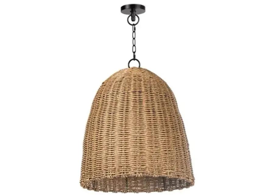 Coastal Living Beehive Small Outdoor Pendant - Natural - Regina Andrew - Beige