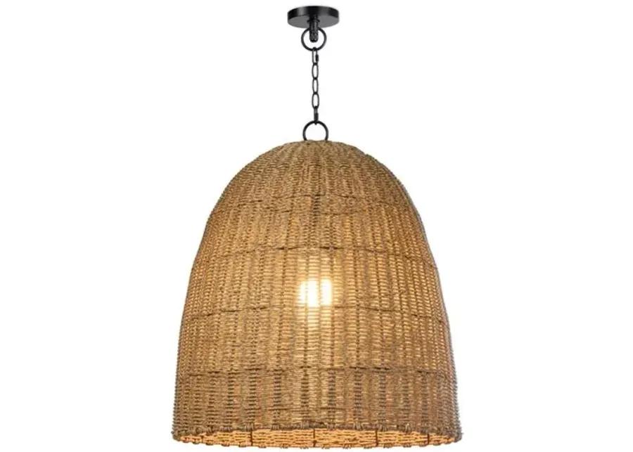 Coastal Living Beehive Large Outdoor Pendant - Natural - Regina Andrew - Beige