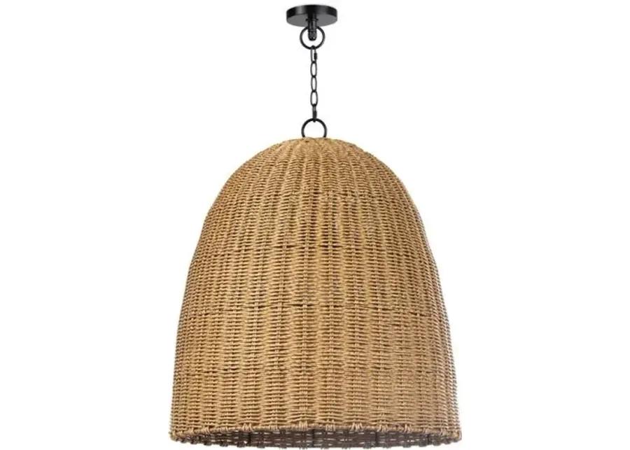 Coastal Living Beehive Large Outdoor Pendant - Natural - Regina Andrew - Beige