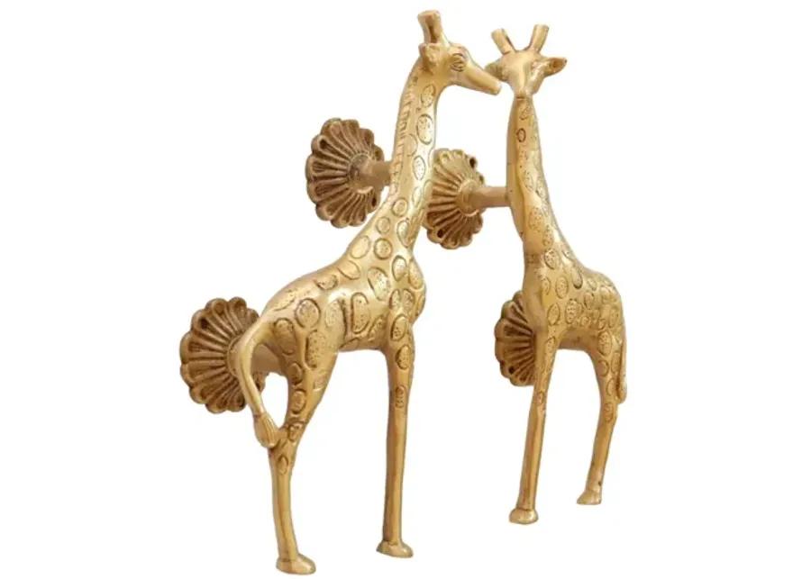 Gold Brass Giraffe Door Handles - Set of 2 - Interesting Things