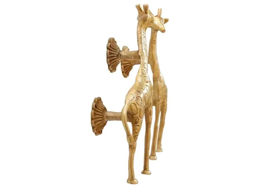 Gold Brass Giraffe Door Handles - Set of 2 - Interesting Things