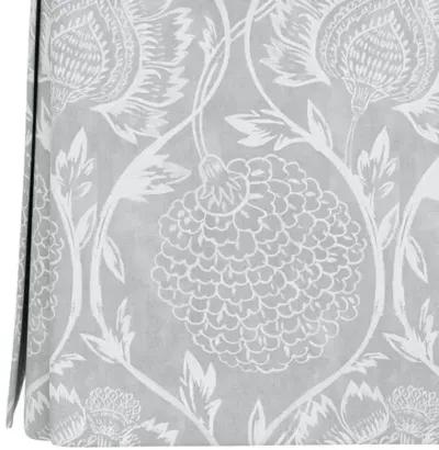 Anne Skirted Ottoman - Ranjit Floral - Gray