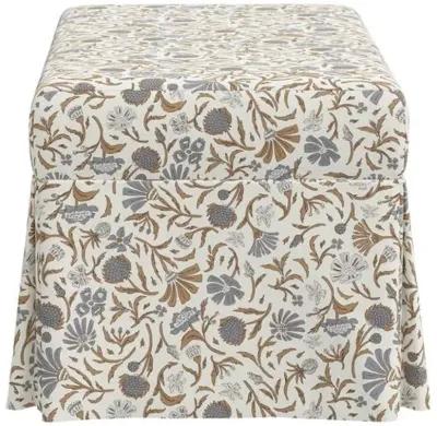 Hayworth Storage Bench - Vine Botanical - Blue