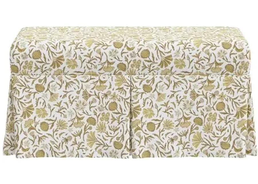 Hayworth Storage Bench - Vine Botanical - Yellow