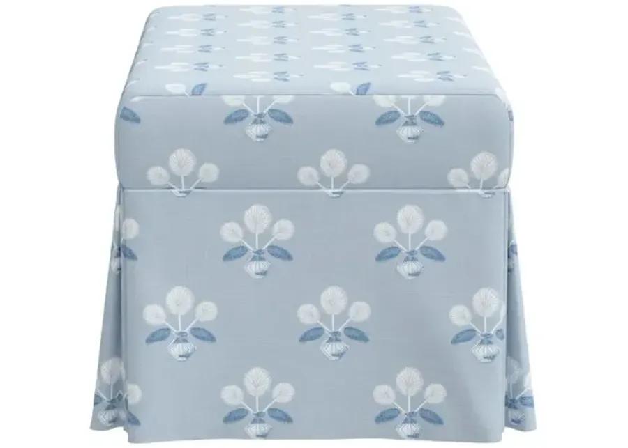 Hayworth Storage Bench - Block Vase Floral - Blue