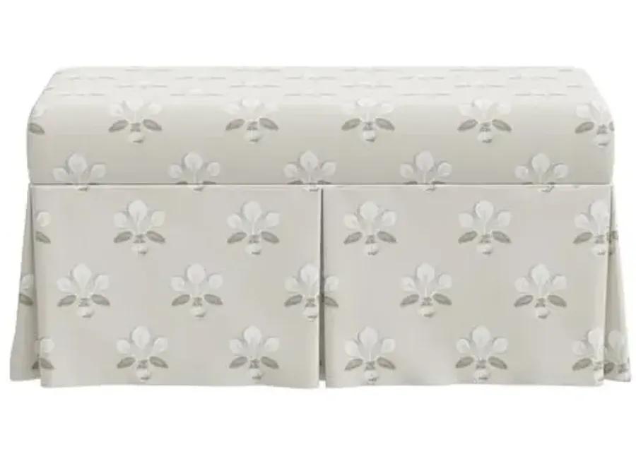 Hayworth Storage Bench - Block Vase Floral - Beige