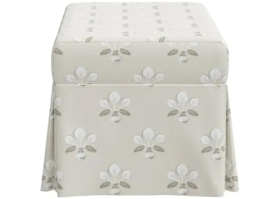 Hayworth Storage Bench - Block Vase Floral - Beige