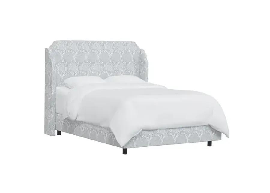 Aurora Wingback Bed - Ranjit Floral - Gray, Padded Headboard