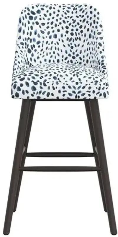 Barron Barstool - Cheetah Navy - Blue