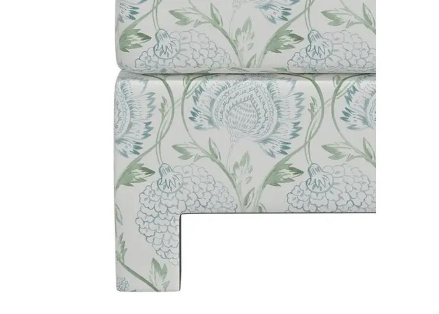 Bryn Ottoman - Ranjit Floral Sage - Green