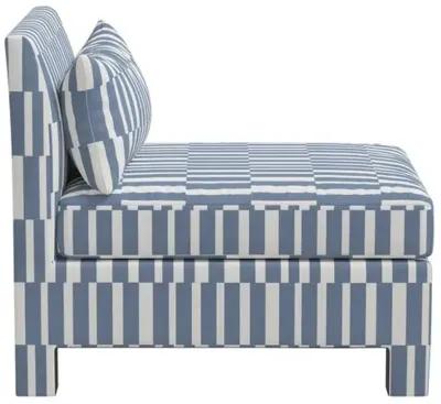 Bryn Slipper Chair - Jump Stripe Chambray - Blue