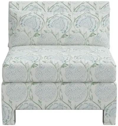 Bryn Slipper Chair - Ranjit Floral Sage - Green