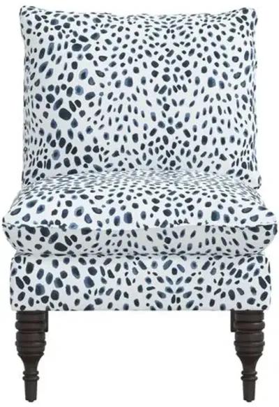 Daphne Slipper Chair - Cheetah - Blue