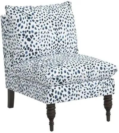 Daphne Slipper Chair - Cheetah - Blue