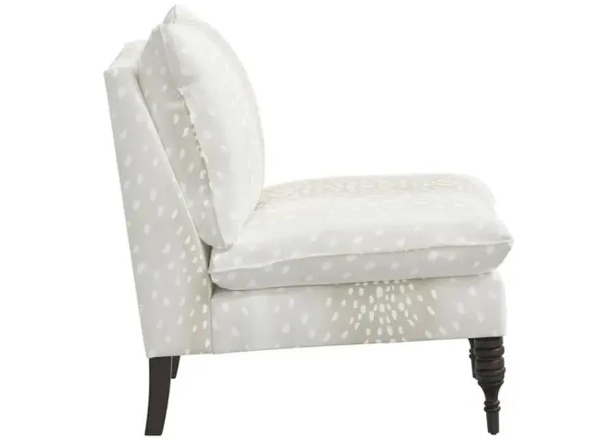 Daphne Slipper Chair - Fawn Stripe - Beige