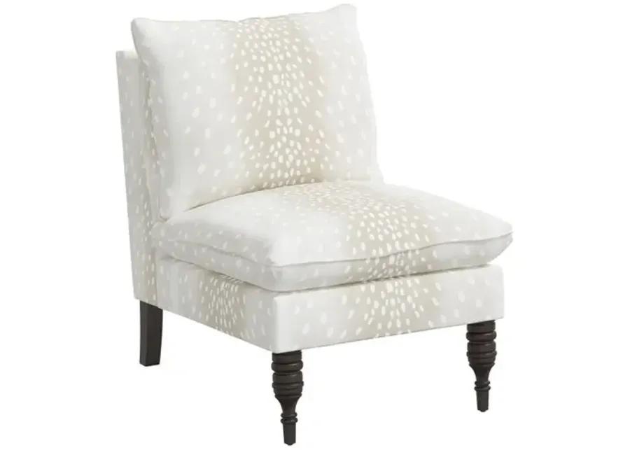 Daphne Slipper Chair - Fawn Stripe - Beige