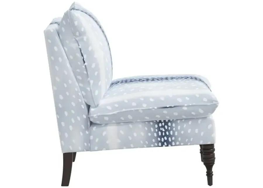 Daphne Slipper Chair - Fawn Stripe - Blue