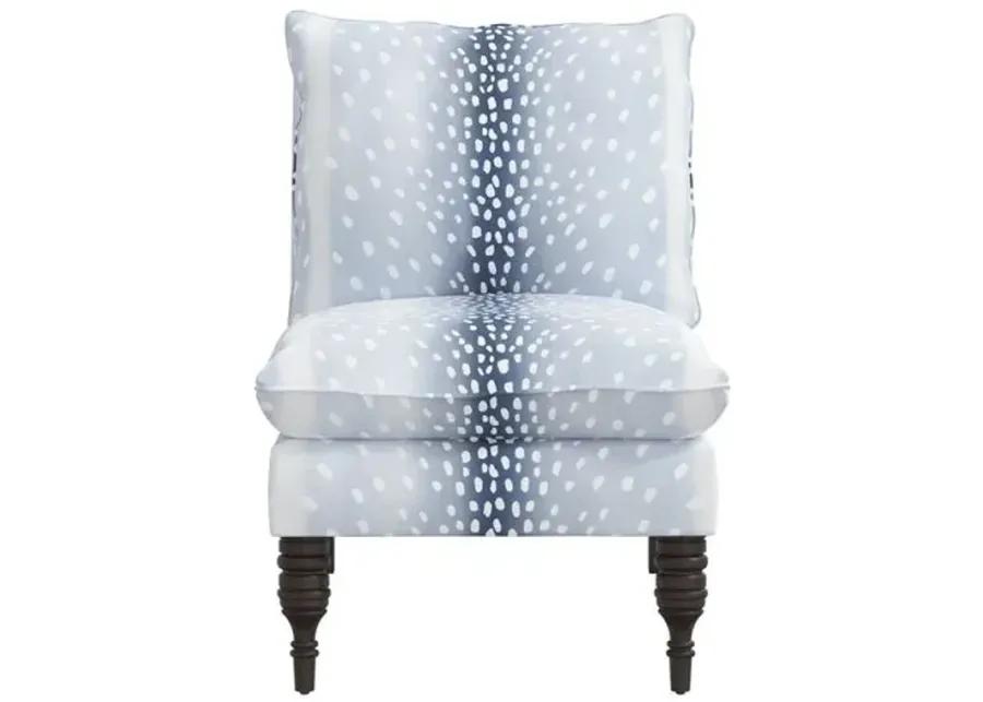 Daphne Slipper Chair - Fawn Stripe - Blue