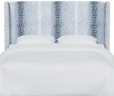 Kelly Wingback Headboard - Fawn Stripe - Blue