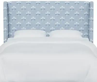 Kelly Wingback Headboard - Block Vase Floral - Blue