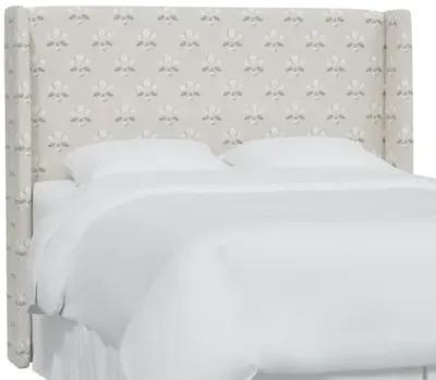 Kelly Wingback Headboard - Block Vase Floral - Beige