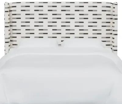 Kelly Wingback Headboard - Nigel Stripe - Gray