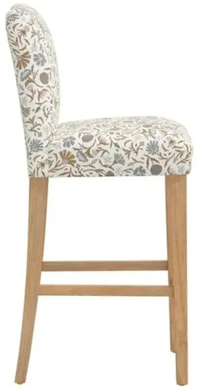 Shannon Barstool - Vine Botanical - Blue