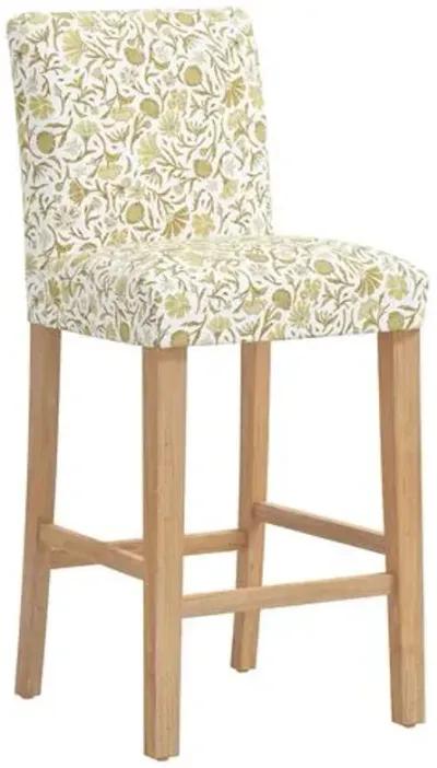 Shannon Barstool - Vine Botanical - Yellow