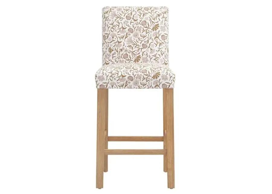 Shannon Barstool - Vine Botanical - Pink