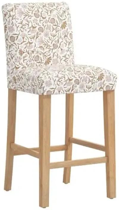 Shannon Barstool - Vine Botanical - Pink