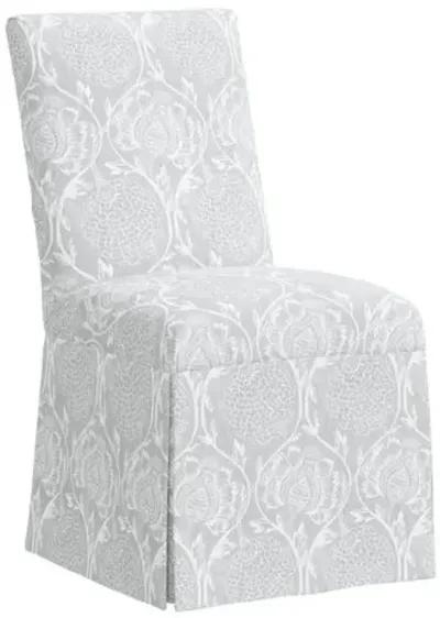 Owen Slipcover Side Chair - Ranjit Floral - Handcrafted - Gray