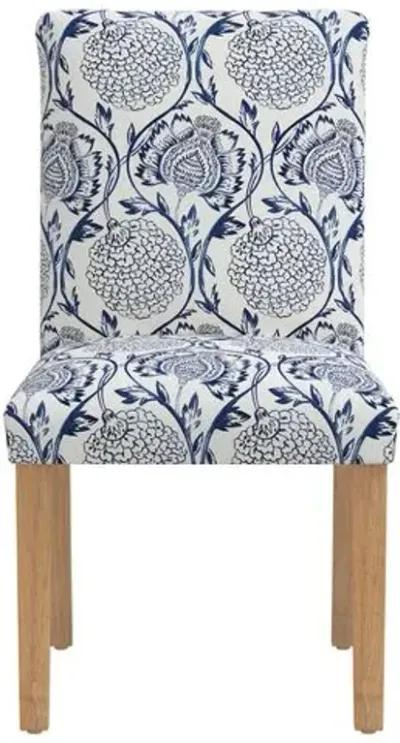 Shannon Side Chair - Ranjit Floral - Handcrafted - Blue