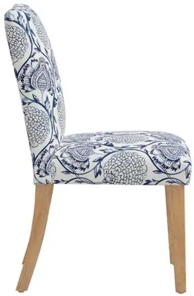 Shannon Side Chair - Ranjit Floral - Handcrafted - Blue