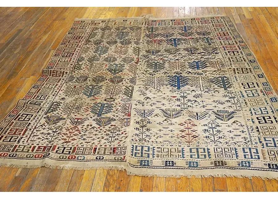 Caucasian Verneh Rug 5'10" x 5'10" - Beige - Beige