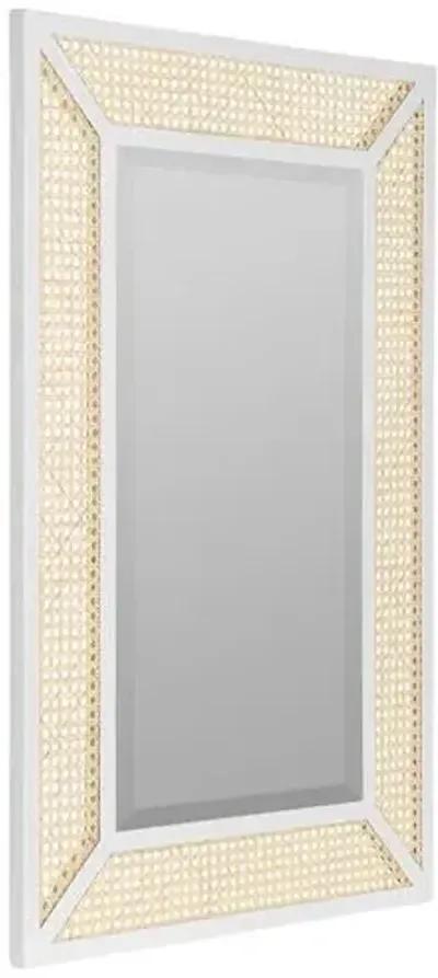 Sarah Cane Wall Mirror - White/Natural