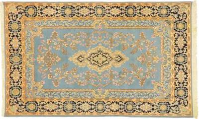 4'11" x 8' Persian Kerman Rug - Esmaili Rugs & Antiques - Blue - Blue