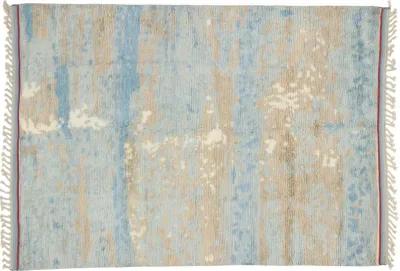 5'8" x 8' Coastal Moroccan Style Rug - Esmaili Rugs & Antiques - Blue - Blue