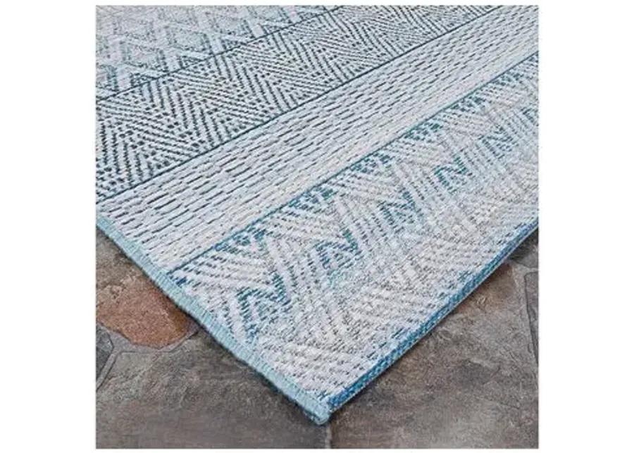 Palm Beach Outdoor Rug - Surf/Ivory - Blue - Blue