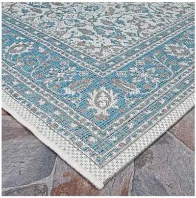 Saint-Tropez Outdoor Rug - Azure/Mushroom - Blue - Blue