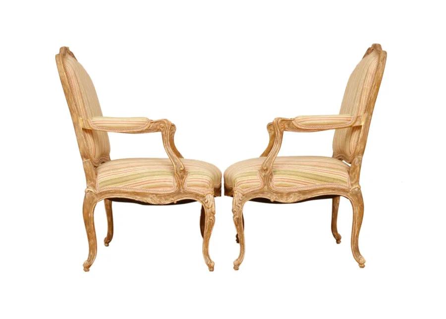 Louis XV French Armchairs - Set of 2 - Interesting Things - Beige