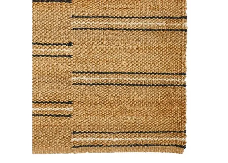 Crescent Broken Stripe Rug - Black - Erin Gates - Beige - Beige